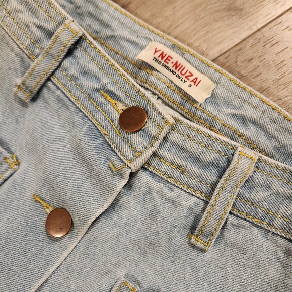Denim Button Down Skirt - Picture 3 of 7